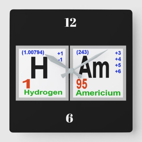 HAM Periodic Chemical Elements Wall Clock