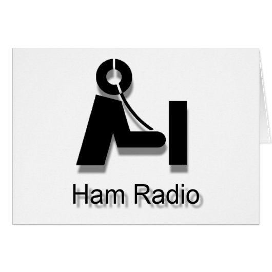 Ham Radio 3-D PlainLogo Blank Cards to Customize (Front Horizontal)