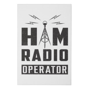 HAM Radio Amateur Frequency Operator Antenna Gift Faux Canvas Print