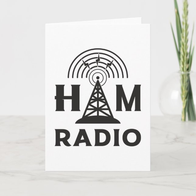 HAM Radio Amateur Operator Antenna Code Gift Idea Card (Front)