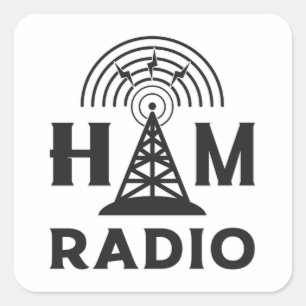 HAM Radio Amateur Operator Antenna Code Gift Idea Square Sticker