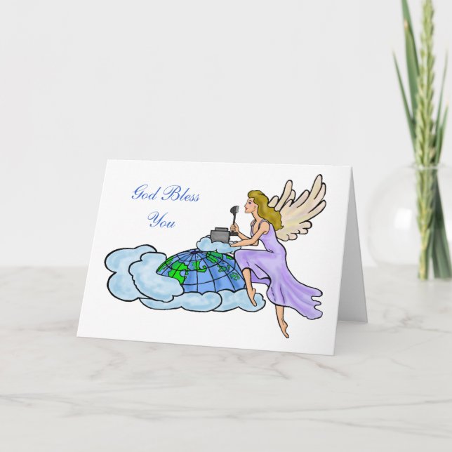 Ham Radio Angel Christmas Card  Customize It! (Front)