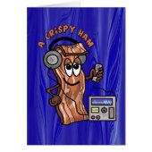 Ham Radio Bacon Operator Funny Greeting Card (Front)