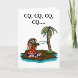 Ham Radio Birthday Card  Remote Island Operator