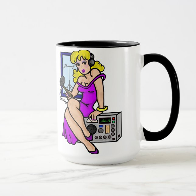 Ham Radio Blonde Pin-up Girl Mug  Customize It! (Right)
