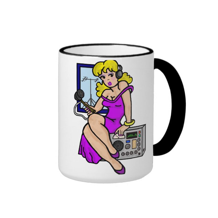 Ham Radio Blonde Pin up Girl Mug  Customize It