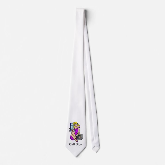 Ham Radio Blonde Pin-up Girl Tie   Customize It! (Front)