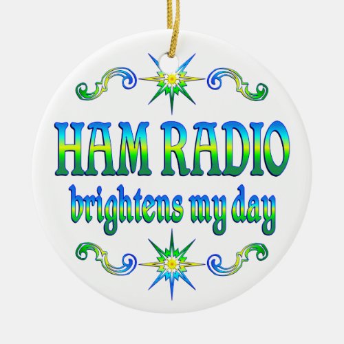 Ham Radio Brightens Ceramic Ornament