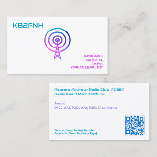 Ham Radio Call Sign Cards Custom QR