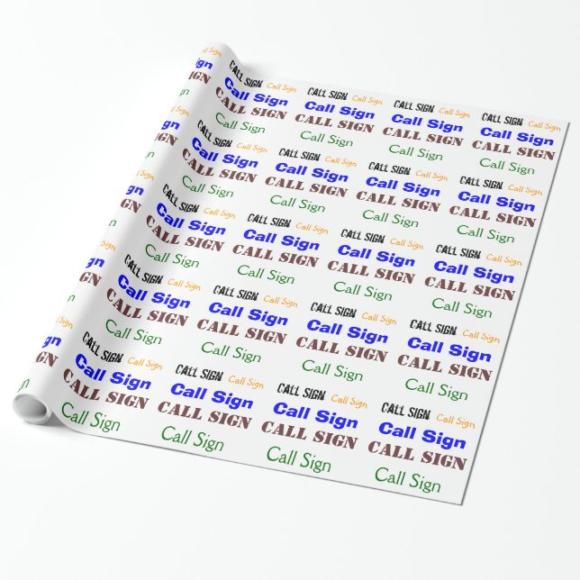 Ham Radio Call Sign Gift Wrap  Customize It! (Unrolled)