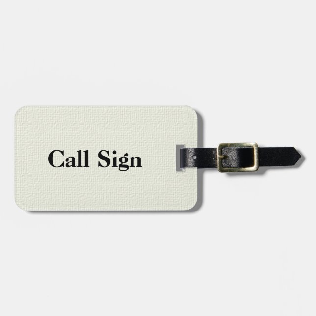 Ham Radio Call Sign Luggage Tag (Front Horizontal)