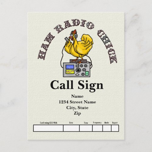 Ham Radio Chick QSL Card