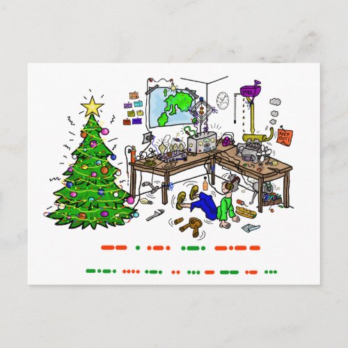 Ham Radio Christmas Morse Code Operator Postcard