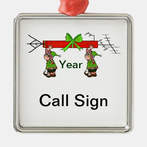 Ham Radio Christmas Ornament with Elves