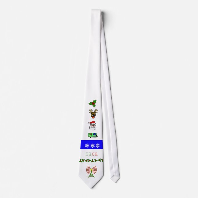 Ham Radio Christmas Tie with Fun Graphics (Front)