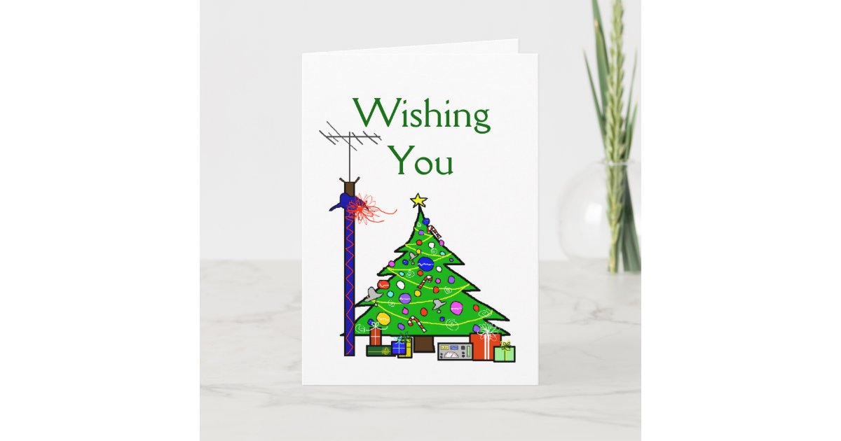 Ham Radio Christmas Tree Greeting Card | Zazzle.com