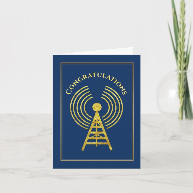 Ham Radio Congratulations Passing Exam Card        (Front)