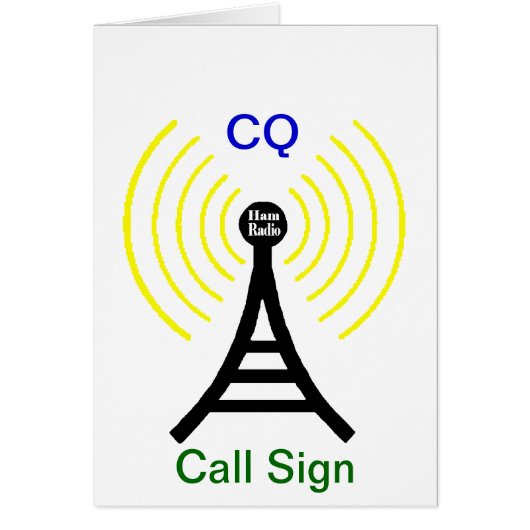 Ham Radio CQ Transmitter Card (Front)