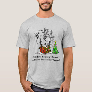 Ham Radio Crazy Antenna House Christmas T-Shirt