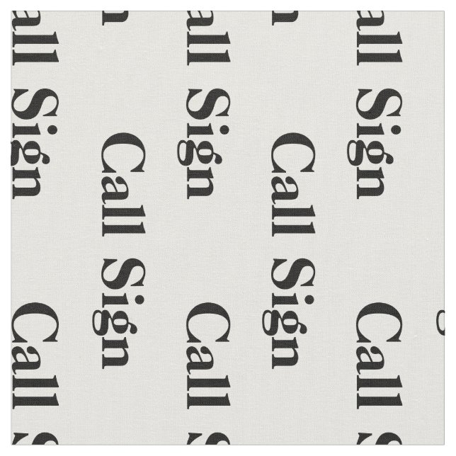 Ham Radio Customized Call Sign Fabric or Material (Close Up)