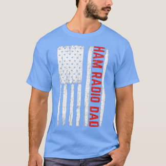 Ham Radio Dad Amateur Operator Patriotic Flag T-Shirt