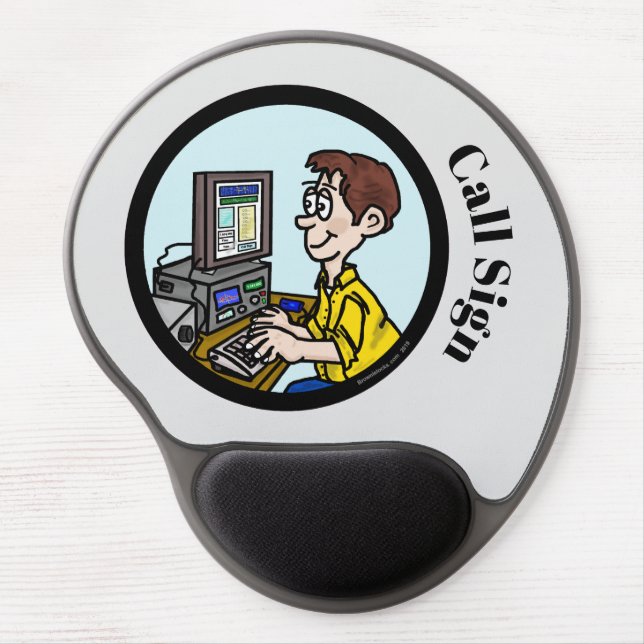 Ham Radio Digital Mode Operator Gel Mouse Pad (Front)