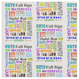 Ham Radio Digital Mode Word Collage Fabric