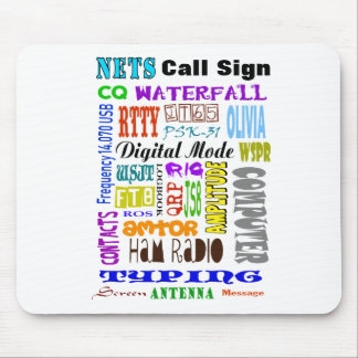 Ham Radio Digital Word Collage Mouse Pad