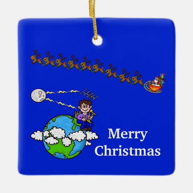 Ham Radio EME Christmas Ornament (Front)