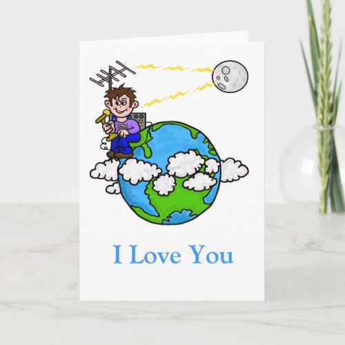 Ham Radio EME Valentines Day Card  Customize It