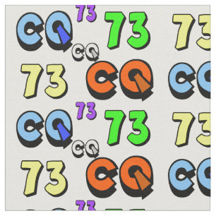 Ham Radio Fabric 73 and CQ