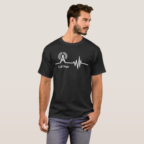 Ham Radio Frequency Line  Repeater Black T_shirt