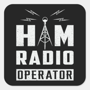Fluo sticker amateur radio : Radio amateur à bord !