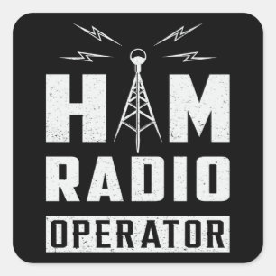 HAM Radio Frequency Operator Antenna Amateur Gift Square Sticker