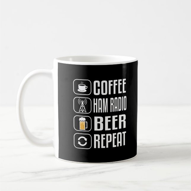 Ham Radio Funny Coffee Gift Coffee Mug (Left)