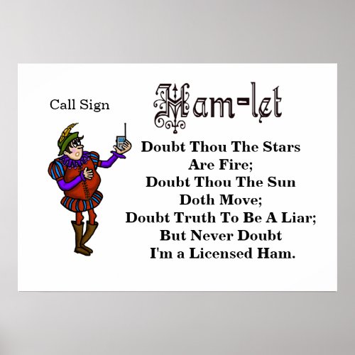 Ham Radio Funny Hamlet Quote Rewritten Poster