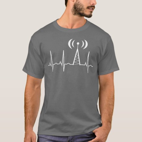 HAM Radio Gifts for Dad Ham Radio Operator Heartbe T_Shirt