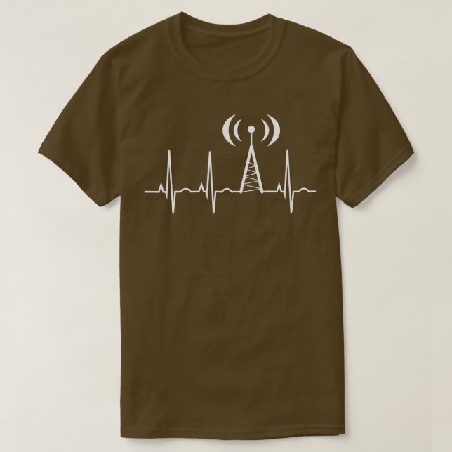 HAM Radio Gifts for Dad Ham Radio Operator Heartbe T-Shirt (Design Front)