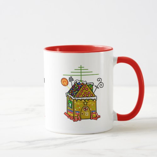 Ham Radio Gingerbread House Christmas Mug