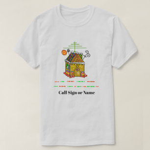 Ham Radio Gingerbread House Christmas T-Shirt