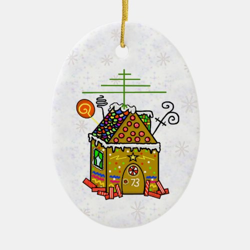 Ham Radio Gingerbread House Ornament