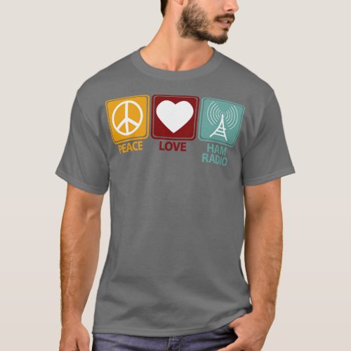 Ham Radio Girl Peace Love T_Shirt