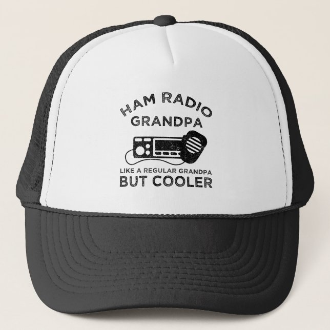 Ham Radio Grandpa Like Regular Grandpa But Cooler Trucker Hat (Front)