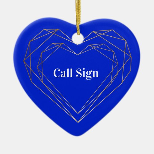 Ham Radio Heart Call Sign Ornament