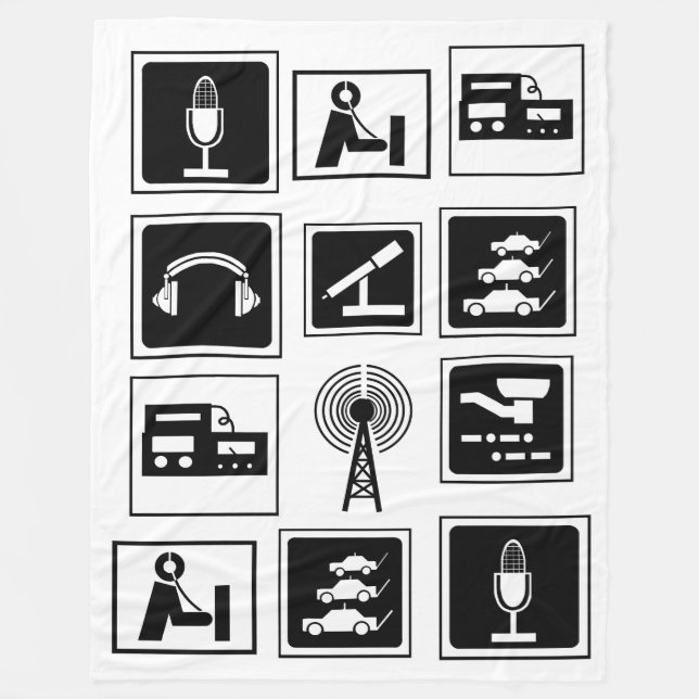 Ham Radio Icons Fleece Blanket (Front)