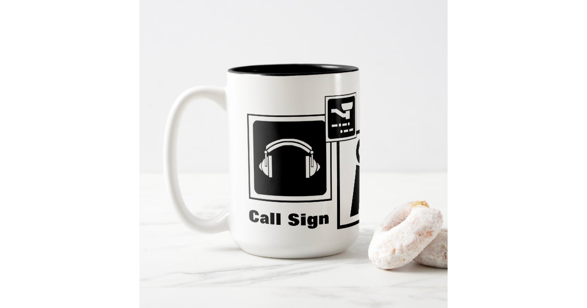 Ham Radio Icons Mug Customize Call Sign | Zazzle