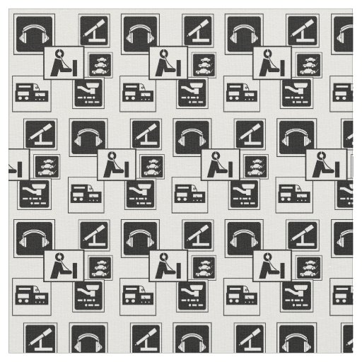 Ham Radio Icons Tiled Fabric