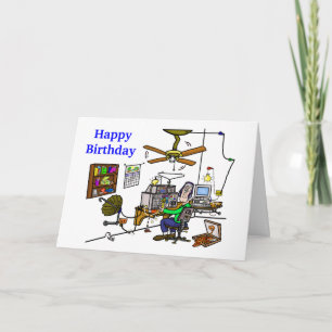 Ham Radio "Man Cave" Birthday Card  Customize It!