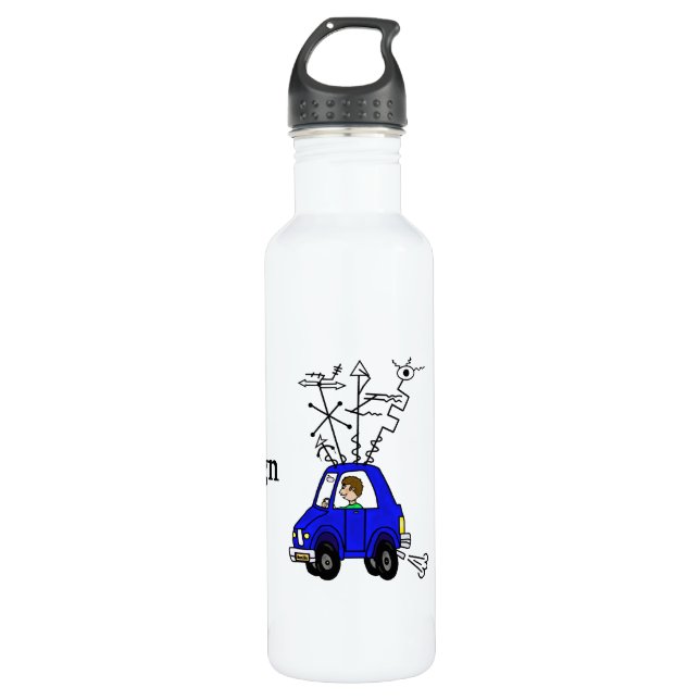 Ham Radio Mobile Rig  24 oz Water Bottle (Front)