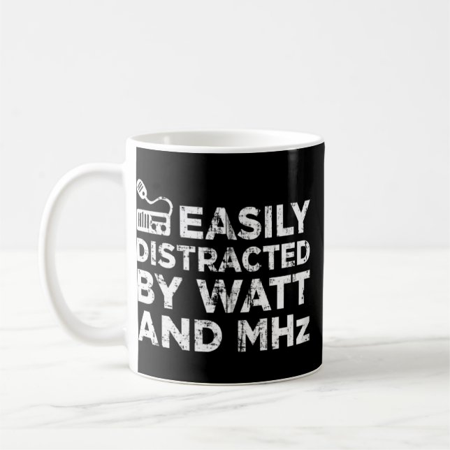 Ham Radio Morse Code Cb Radio Nerdy Geek Cw Operat Coffee Mug (Left)